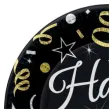 talerzyki papierowe beauty charm happy birthday czarne godan 23 cm 6 szt