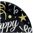 talerzyki papierowe beauty charm happy birthday czarne godan 23 cm 6 szt