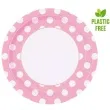 talerzyki papierowe biale grochy rozowy jasny unique 23 cm 8 szt