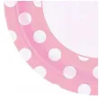 talerzyki papierowe biale grochy rozowy jasny unique 23 cm 8 szt