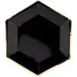 talerzyki papierowe black and gold czarne partydeco 23 cm 6 szt