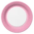 talerzyki papierowe candy rozowe jasne maki 18 cm 8 szt