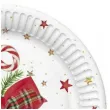 talerzyki papierowe checked bow with candy cane maki 18 cm 8 szt
