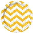 talerzyki papierowe chevron 18 cm zolte unique 8 szt