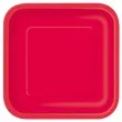 talerzyki papierowe classic kwadratowe czerwone unique 23 cm 14 szt
