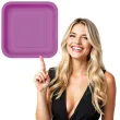 talerzyki papierowe classic kwadratowe fioletowe 23 cm 14 szt