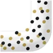 talerzyki papierowe czarno zlote konfetti biale kwadratowe paw 23 x 23 cm 10 szt