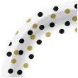 talerzyki papierowe czarno zlote konfetti biale paw 23 cm 10 szt