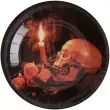 talerzyki papierowe czaszka halloween santex 23 cm 10 szt