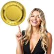 talerzyki papierowe deluxe zloto 6 szt 23cm