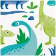 talerzyki papierowe dinozaury w roslinach mix unique 23 cm 8 szt