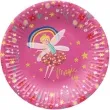 talerzyki papierowe fairy unicorn magic day rozowy paw 18 cm 8 szt
