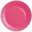 talerzyki papierowe gladkie rozowe 18 cm 6 szt