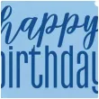 talerzyki papierowe glitz happy birthday niebieskie unique 23 cm 8 szt