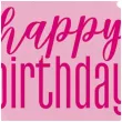 talerzyki papierowe glitz happy birthday rozowe unique 23 cm 8 szt