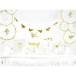 talerzyki papierowe gold ornament biale partydeco 18 5 cm 6 szt