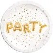 talerzyki papierowe gold party procos 23 cm 8 szt