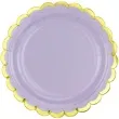 talerzyki papierowe golden border liliowe jasne partydeco 18 cm 6 szt