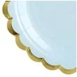 talerzyki papierowe golden border niebieskie jasne partydeco 18 cm 6 szt
