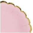 talerzyki papierowe golden border rozowe jasne partydeco 18 cm 6 szt