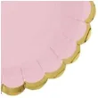 talerzyki papierowe golden border rozowe jasne partydeco 18 cm 6 szt