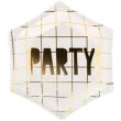 talerzyki papierowe golden party biale partydeco 12 5 cm 6 szt