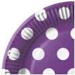 talerzyki papierowe grochy fioletowy fsopakowania 23 cm 8 szt