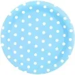 talerzyki papierowe grochy niebieski partpal 18 cm 6 szt