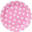 talerzyki papierowe groszki rozowe jasne 23 cm 6 szt