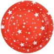 talerzyki papierowe gwiazdki czerwone santex 23 cm 10 szt