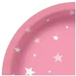 talerzyki papierowe gwiazdki rozowe paw 18 cm 10 szt
