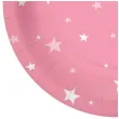 talerzyki papierowe gwiazdki rozowe paw 18 cm 10 szt