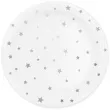talerzyki papierowe gwiazdki srebrne biale partypal 23 cm 6 szt