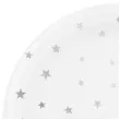 talerzyki papierowe gwiazdki srebrne biale partypal 23 cm 6 szt