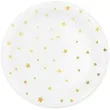 talerzyki papierowe gwiazdki zlote biale partypal 23 cm 6 szt