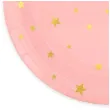 talerzyki papierowe gwiazdki zlote rozowe partypal 23 cm 6 szt