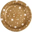 talerzyki papierowe gwiazdki zlote santex 23 cm 10 szt