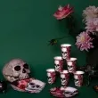 talerzyki papierowe halloween czaszka i kwiaty czarny boland 23 cm 10 szt