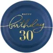 talerzyki papierowe happy birthday 30 granatowy partypal 18 cm 6 szt