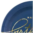 talerzyki papierowe happy birthday 40 granatowy partypal 18 cm 6 szt