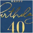 talerzyki papierowe happy birthday 40 granatowy partypal 18 cm 6 szt