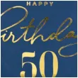 talerzyki papierowe happy birthday 50 granatowy partypal 18 cm 6 szt