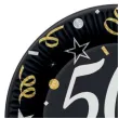 talerzyki papierowe happy birthday 50 urodziny b c czarny godan 23 cm 6 szt