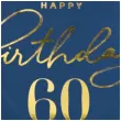 talerzyki papierowe happy birthday 60 granatowy partypal 18 cm 6 szt