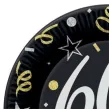 talerzyki papierowe happy birthday 60 urodziny b c czarny godan 23 cm 6 szt