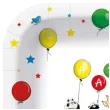 talerzyki papierowe happy birthday baloniki kwadratowe paw 23 x 23 cm 10 szt