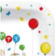 talerzyki papierowe happy birthday baloniki kwadratowe paw 23 x 23 cm 10 szt