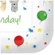 talerzyki papierowe happy birthday baloniki kwadratowe paw 23 x 23 cm 10 szt