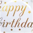 talerzyki papierowe happy birthday bialo zlote dekoracjepolska 18 cm 10 szt