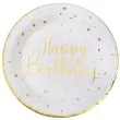 talerzyki papierowe happy birthday bialo zlote santex 22 5 cm 10 szt
